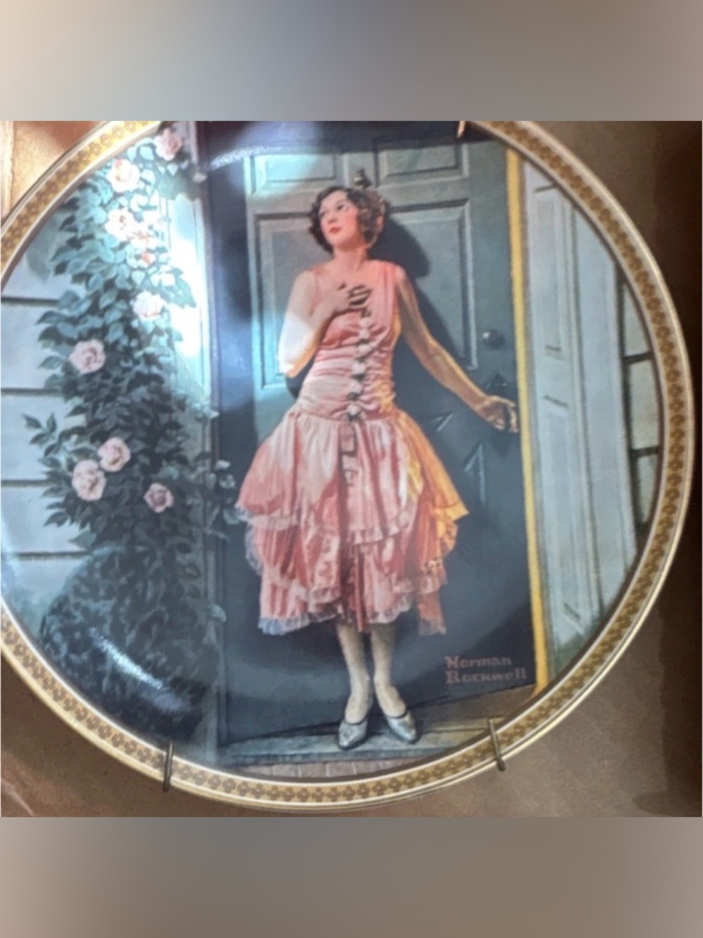 Vintage Pink Flapper Dress Print Plate